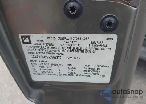 2005 GMC Yukon Xl 1500 Denali from USA, damaged, VIN 1GKFK66U55J152377